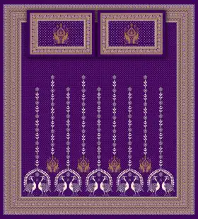 Peacock Mughal Stripe Bedsheet