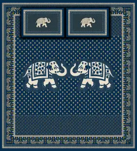 Ajrakh Elephant Royal Bedsheet