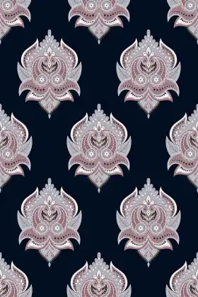 Midnight Ornate Damask