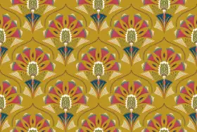 Rajwadi Fan Motif Seamless Textile Pattern