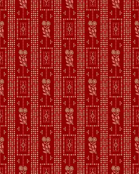 Red Bandhani Grid