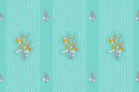 Vertical Floral Placement Stripe Pattern