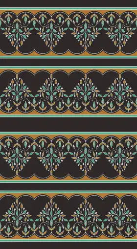Ornamental Mughal Jaal Border Print