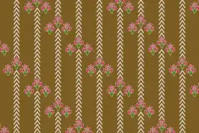 Earthy Floral Chevron Print