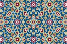 Ajrakh Geometric Star Seamless Textile Pattern
