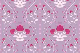 Lotus Floral Panel Seamless Pattern