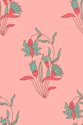 Hand-Drawn Pastel Floral Vine Print
