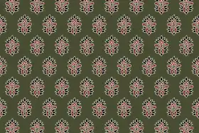 Bagru Style Floral Butti Seamless Pattern
