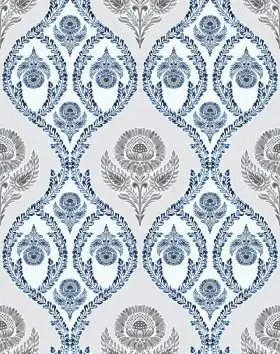 Folk Indigo Floral Print