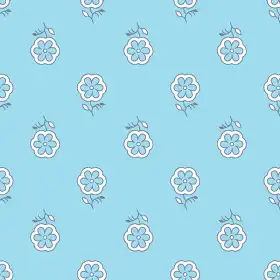 Blue Floral Butti