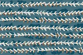 Dabu Leaf Stripe Seamless Textile Pattern