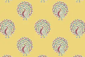 Peacock Motif Repeat Print