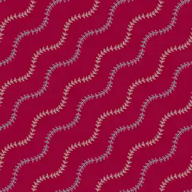Flowing Leafy Vine Zigzag Print