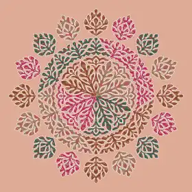 Kalamkari Lotus Mandala Textile Pattern