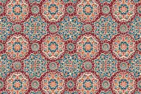 Ajrakh Mandala Floral Seamless Textile Pattern