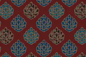 Ajrakh Lotus Butta Seamless Textile Pattern