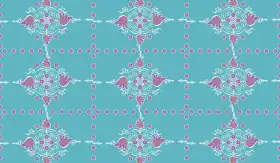Ornamental Butta Grid Print