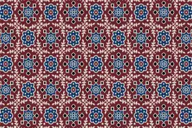 Ajrakh Floral Tile Seamless Textile Pattern