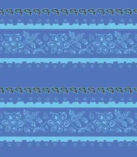 Indigo Floral Border