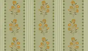 Traditional Floral Border Placement Textile Design