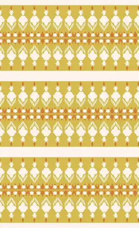 Bold Ethnic Floral Border Stripe Print